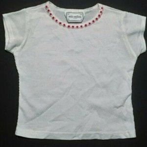FEU FOLLET Paris Boutique White Puckered SSl Top ~ Sz 6